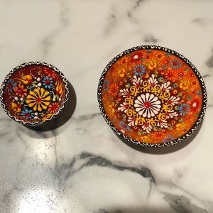 Hand painted nesting bowls